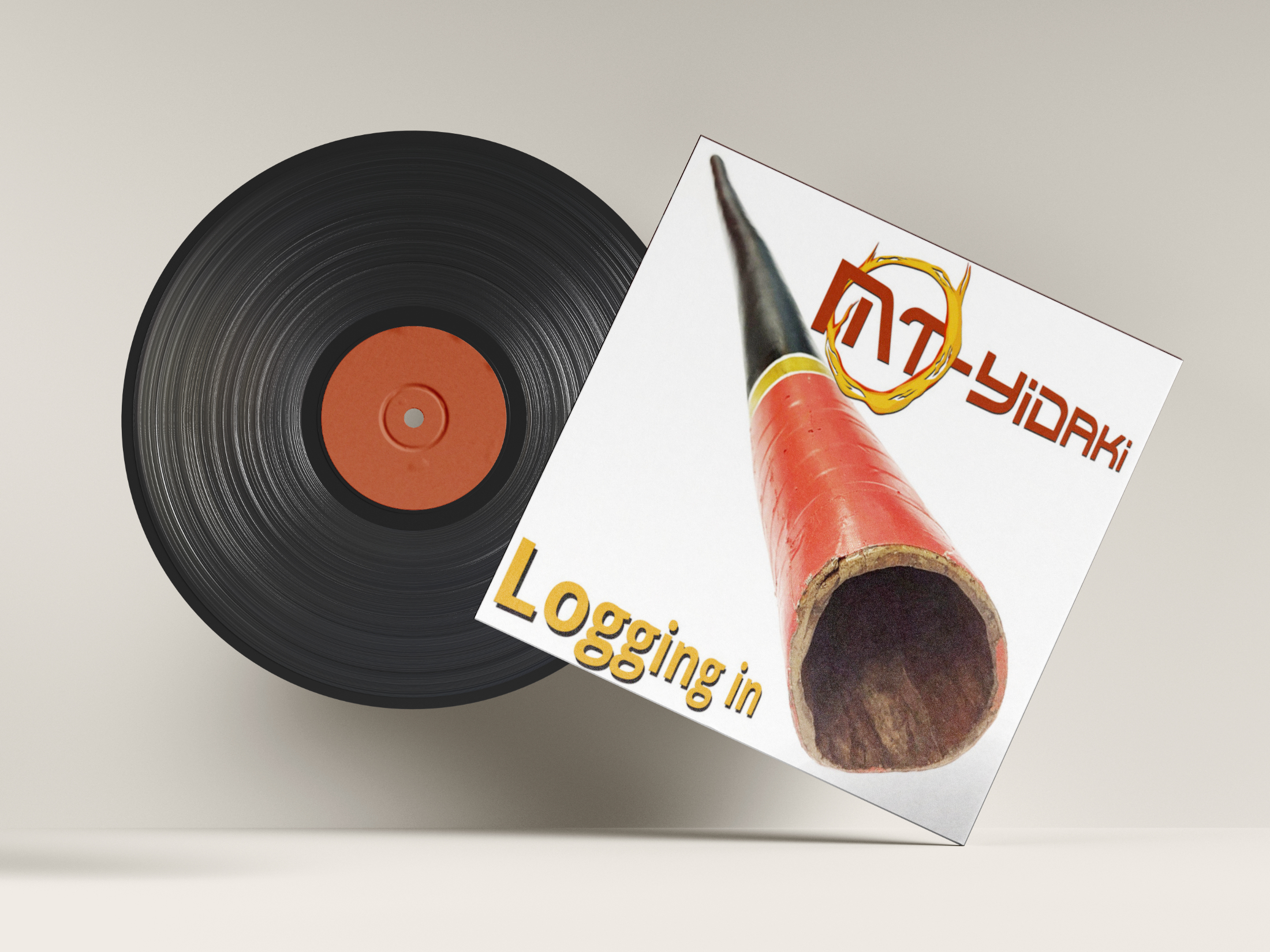 Album-cover ontwerp met het nieuwe MT-Yidaki logo – voorbeeld van visuele identiteit voor muzikanten door Rezonance Design.
