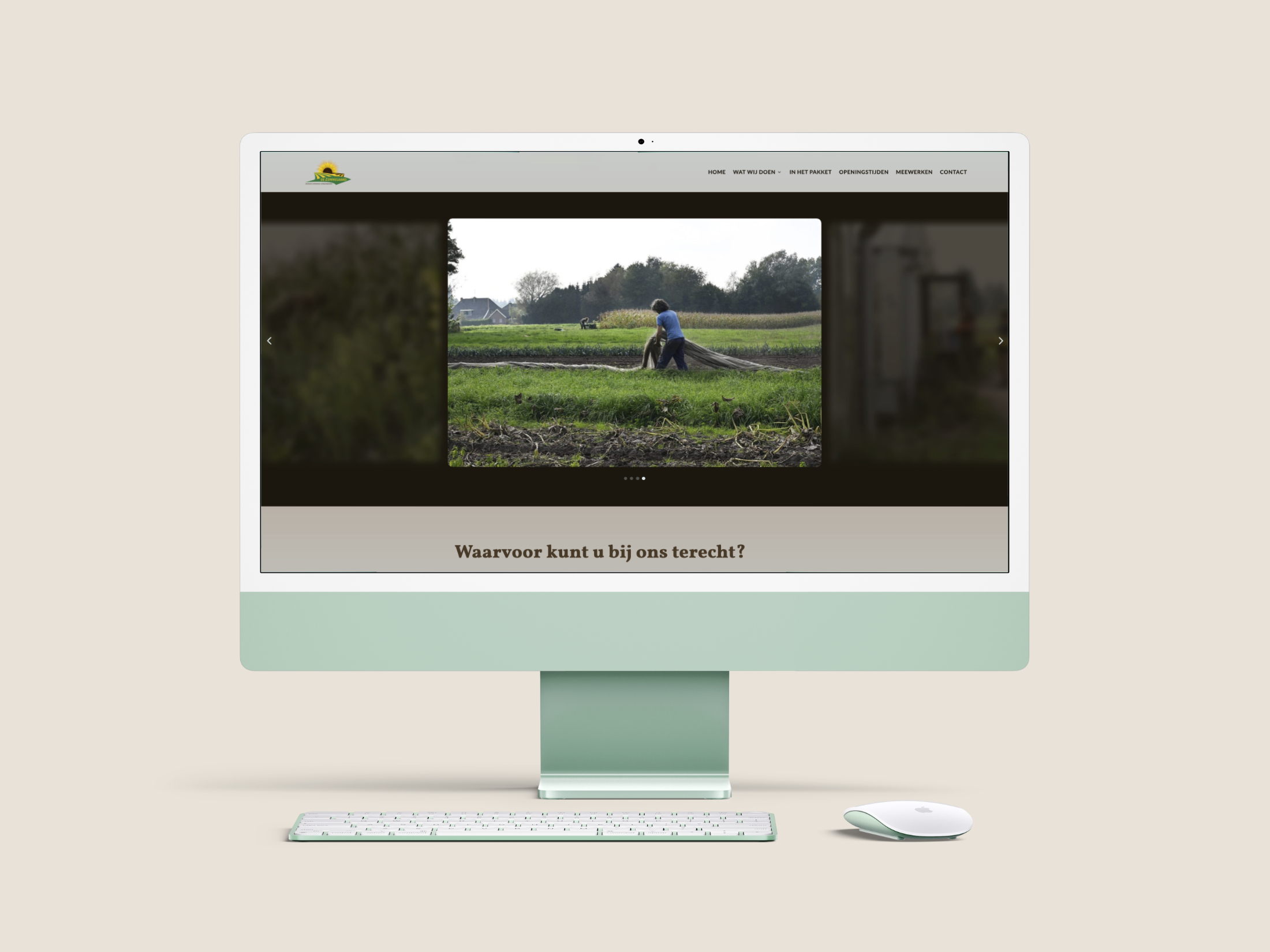 Gedetailleerd overzicht van het nieuwe webdesign voor De Zonnegaard met focus op gebruiksvriendelijkheid.